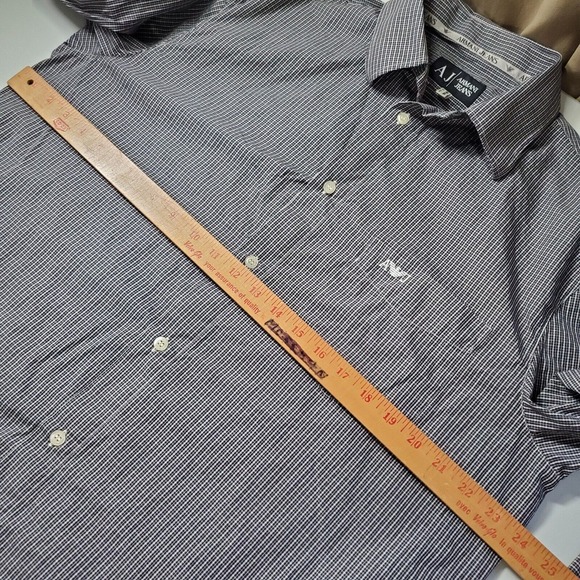Armani Jeans Men‎ Plaid Button Up Shirt Size XXL Long Sleeve Office Career - Picture 9 of 12